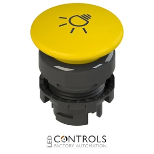E2 1PU2F541L16 Pizzato Spring-return yellow mushroom pushbutton with marking
