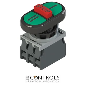 E2 AC-DXBC0801 Pizzato Triple pushbutton complete unit with fixing adapter and contacts