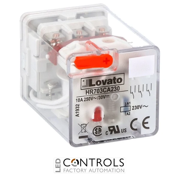 HR703CA230 - IND. RELAY 11 PINS 3C/O 10A 230VAC+LED