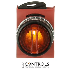 1SFA184605R9109 ABB P9MSLZ0A Orange Illuminated 3-Position Selector Switch - image 2