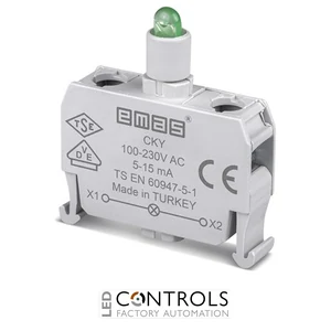 EMAS CKY EMAS C SIGNAL BLOCK GREEN LED 100-230 V AC/DC FOR CONTROL BOXES