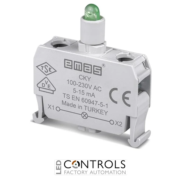 EMAS CKY EMAS C SIGNAL BLOCK GREEN LED  100-230 V AC/DC FOR CONTROL BOXES