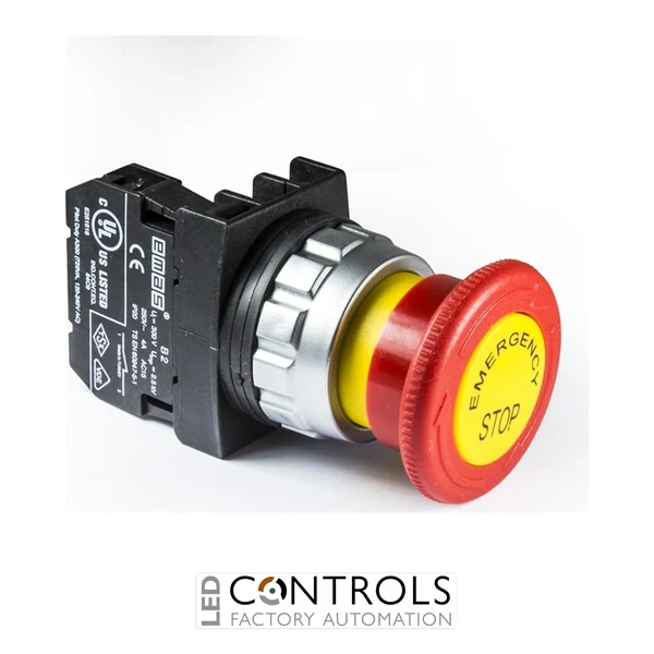EMAS H200EE EMAS 30MM PUSH BUTTON EMERGENCY STOP WITH LABEL 1NC