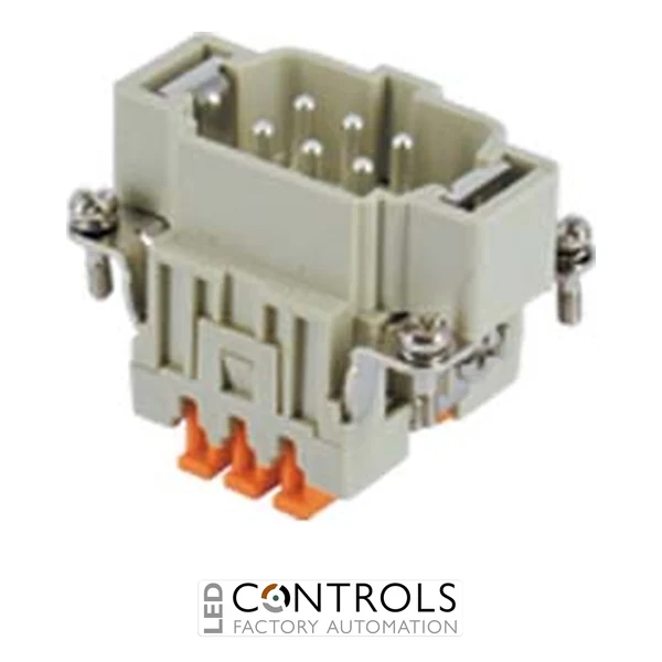 CSHM06 Ilme Squich male insert 6 pole and earth (push in actuator)