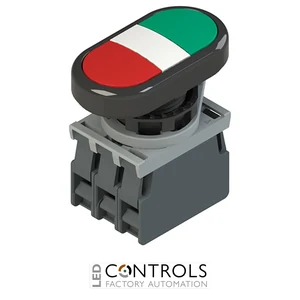 E2 AC-DXBC0615 Pizzato Double pushbutton complete unit with fixing adapter and contacts