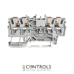 2202-1403 Wago 4-conductor through terminal block;with push-button;2.5 mm²;red