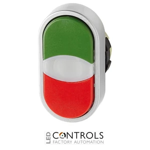 B3DT-GRE/RED IMO Double Actuation Pushbutton Green/Red, Spring Return