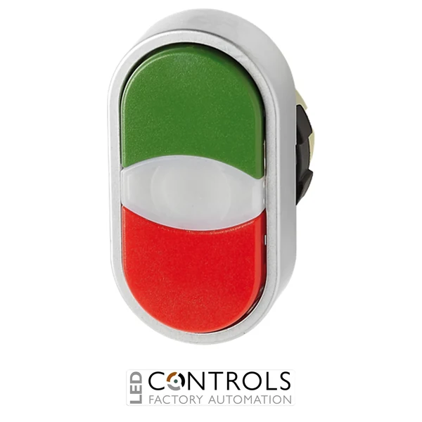 B3DT-GRE/RED IMO Double Actuation Pushbutton Green/Red, Spring Return
