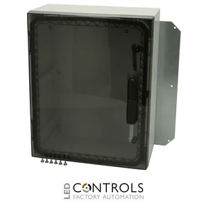 8121091 Fibox ARCA 504021ST Cabinet, Polycarbonate Transparent cover, Swinghandle, hinges on the long side