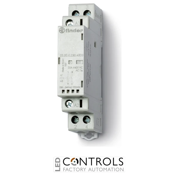 22.32.0.012.4420 Finder contactor 2pole 25A AC/DC 12V all NC