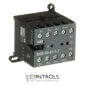 GJL1213001R7011 ABB B6S-30-01-1.7-71 B6S Mini Contactor 24 V DC, 1.7 W Coil 3NO + 1NC Aux Screw Terminals PLC Low Consumption