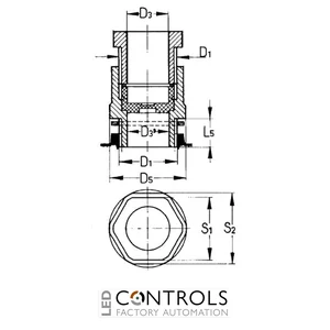 4TBO851046C0100 ABB 851046 IP54 PG16 Cable Gland Grey