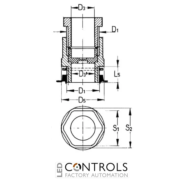 4TBO851046C0100 ABB 851046 IP54 PG16 Cable Gland Grey