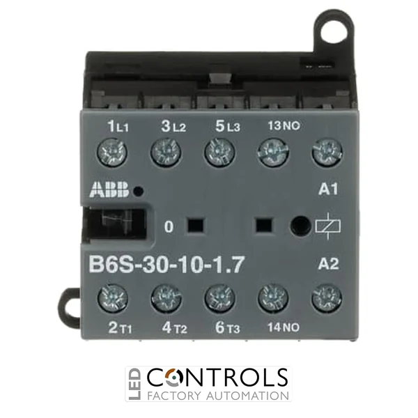 GJL1213001R7101 ABB B6S-30-10-1.7-71 B6S Mini Contactor 24 V DC, 1.7 W Coil 3NO + 1NO Aux Screw Terminals PLC Low Consumption