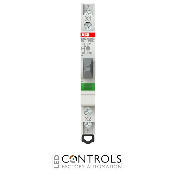2CCA703252R0001 ABB E217-16-01D Luminous Pushbutton 1NC Green LED 16 A