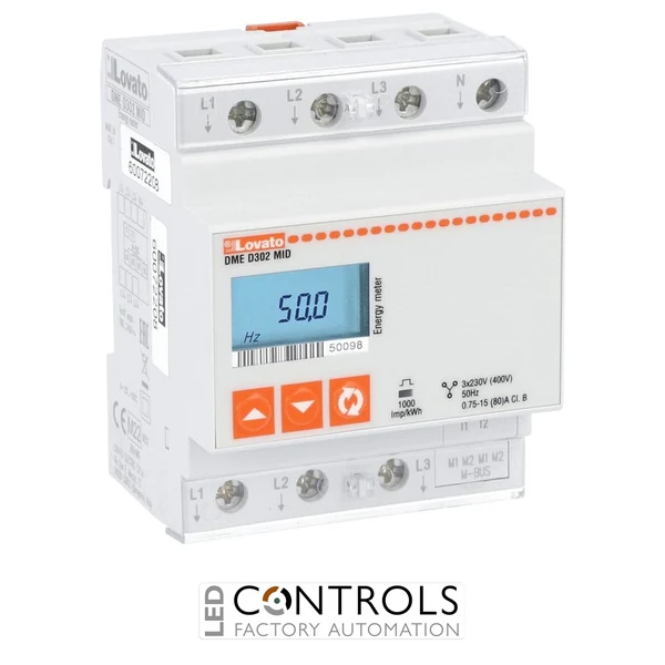 DMED302MID - MOD. (4U) 3-PH ENERGY METER, 80A , MBUS