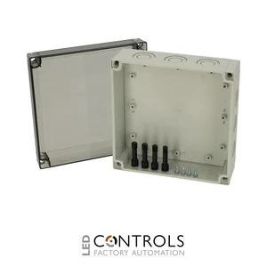 6016920 Fibox PCM 175/75 T Enclosure, Polycarbonate, metric knock-outs Smoked transparent cover
