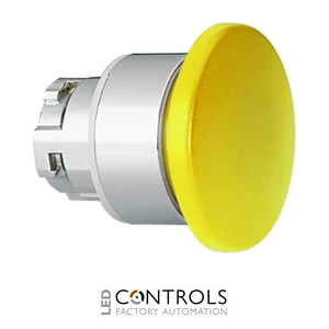 8LM2TB6145 - YELL. MUSHROOM-HEAD BUTTON SPRING RETURN
