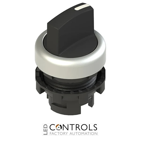 E2 4SE13FCE19AB Pizzato Short handle selector, 3 positions black with marking