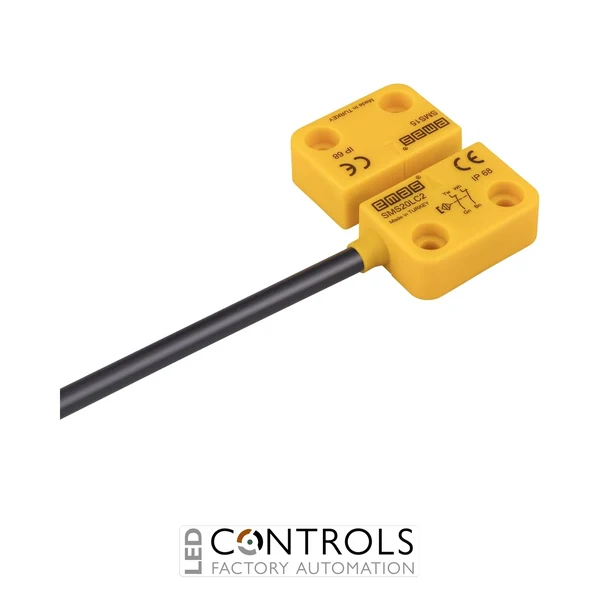 EMAS SMS20LC2-S15 EMAS SMS LEFT EXIT 2NC 5MM SENSE W/O LED 2MT CABLE 22MM RECTANGULAR MAGNETIC SWITCH