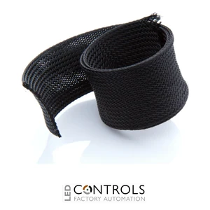 SUP40BLACK Partex Supaflex braided sleeving, 35 to 60mm, black