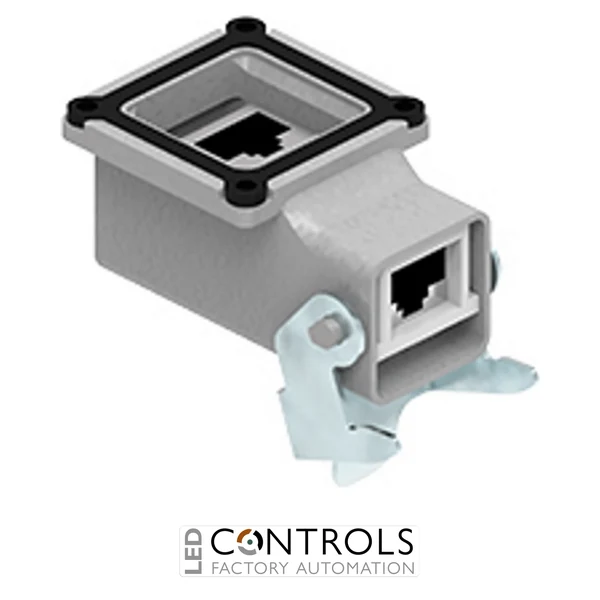 CJZA 8 IA4 ILME Angled bulkhead housing metal with female RJ45 insert