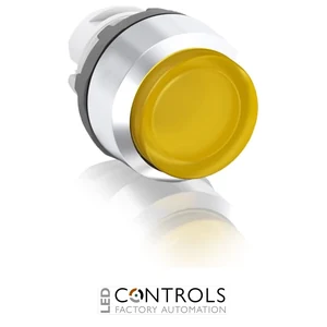 abb maintained yellow illuminated extended push button 22mm mp4-21y