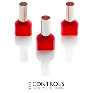 TCEF1014F-K Partex twin insulated cord end ferrule, 10mm², 14mm barrel, Red, pack of 1000