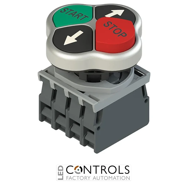 E2 AC-DXBC2001 Pizzato Quadruple pushbutton complete unit with fixing adapter and contacts