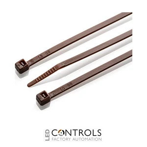 HFC140-BRN Partex non-releasable nylon cable tie, 140mm x 3.6mm, Brown, pack 100