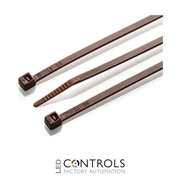 HFC140-BRN Partex non-releasable nylon cable tie, 140mm x 3.6mm, Brown, pack 100