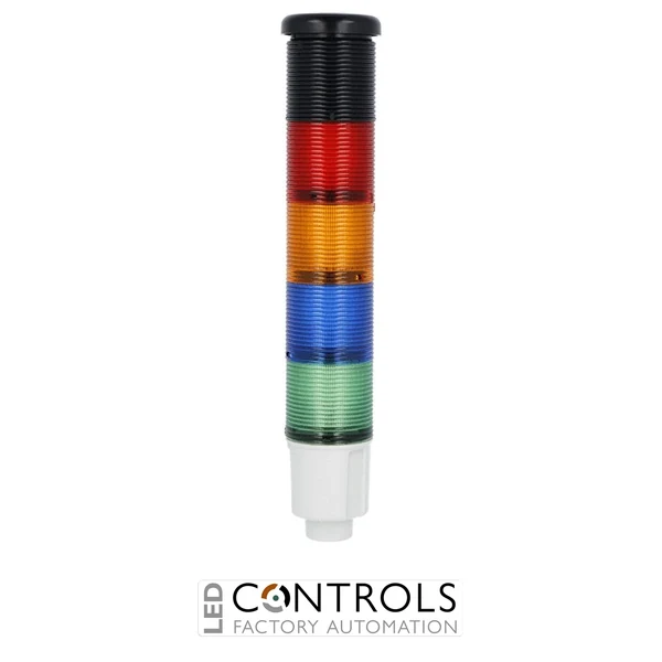 8LT4K07BG - ILLUMIN/SOUND 3 COL TOWER 45MM GRN-BLU-ORG-RED 24VDC