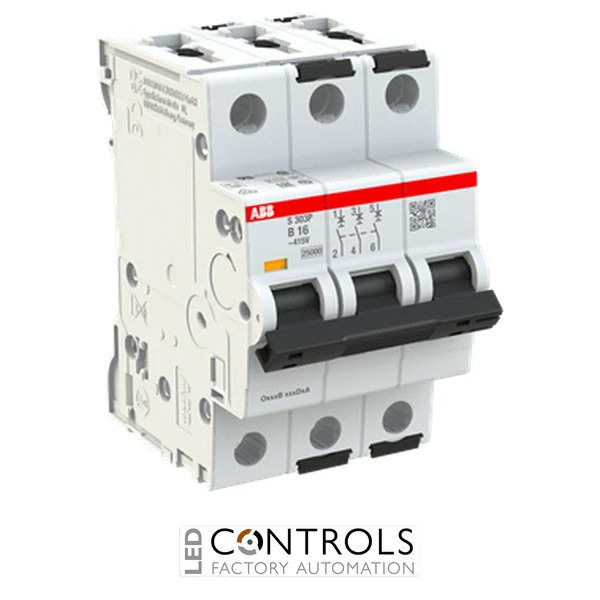 2CDS383001R0165 ABB S303P-B16 Miniature Circuit Breaker - 3P - B - 16 A