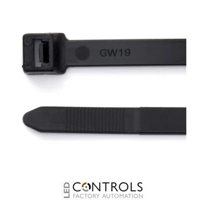 HFC200H-B Partex non-releasable nylon cable tie, 200mm x 7.6mm, Black, pack 100