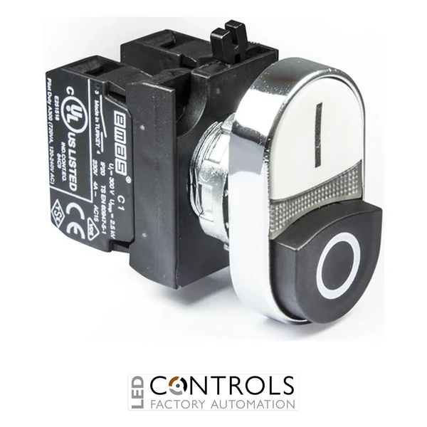 EMAS CM102K21HB EMAS CM DOULE HEAD HIGH POS. WITH ADAPTOR 1NO+1NC BLACK WHITE WITH NUT