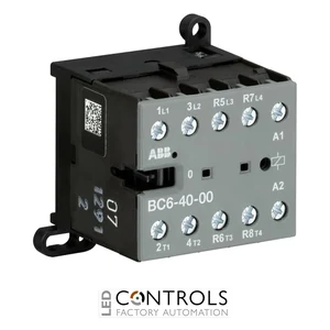 GJL1213201R0004 ABB BC6-40-00-04 ABB BC6-40-00-04 4 Pole Mini Contactor Relay 6A No Auxiliary Contacts 110-120V AC Coil