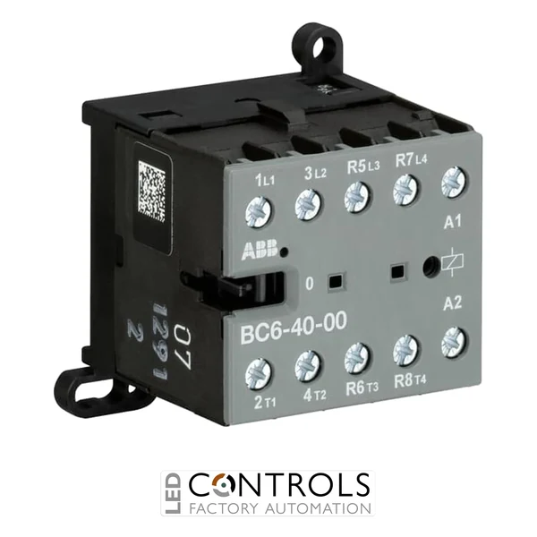 GJL1213201R0005 ABB BC6-40-00-05 ABB BC6-40-00-05 4 Pole Mini Contactor Relay 6A No Auxiliary Contacts 220-240V AC Coil