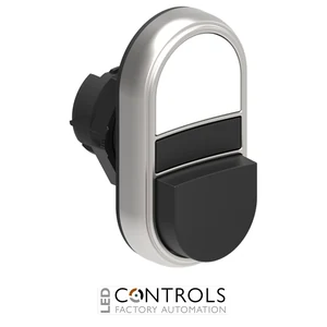 LOVATO LPCB7214 PULSANTE DOPPIO BIANCO/NERO SENZA SIMB.