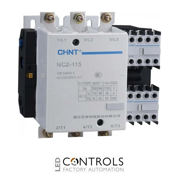 nc2-265-110v chint contactor 240vac coil 265a/132kw ac3 3p 3 main poles (3no)