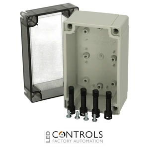 6011902 Fibox PC 100/75 HT Enclosure, Polycarbonate High base, smoked transparent cover