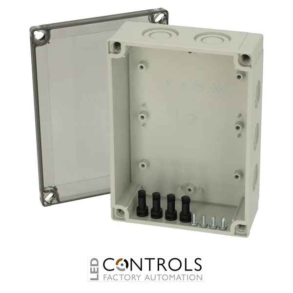 6016913 Fibox PCM 150/60 T Enclosure, Polycarbonate, metric knock-outs Smoked transparent cover