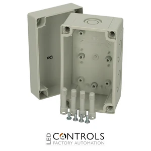 6016302 Fibox PCM 100/75 G Enclosure, Polycarbonate, metric knock-outs Grey cover