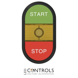 1SFA611144R1103 ABB MPD15-11Y Illuminated START/STOP Double Pushbutton with Yellow Indicator