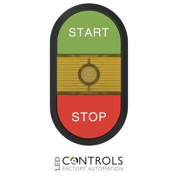 1SFA611144R1103 ABB MPD15-11Y Illuminated START/STOP Double Pushbutton with Yellow Indicator