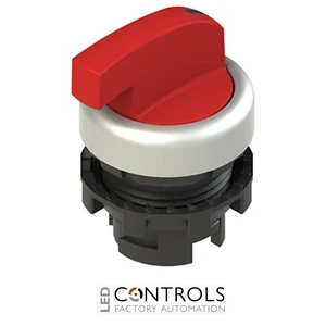 E2 1SL23ACH39AB Pizzato Illuminated long handle selector, 3 positions red with marking