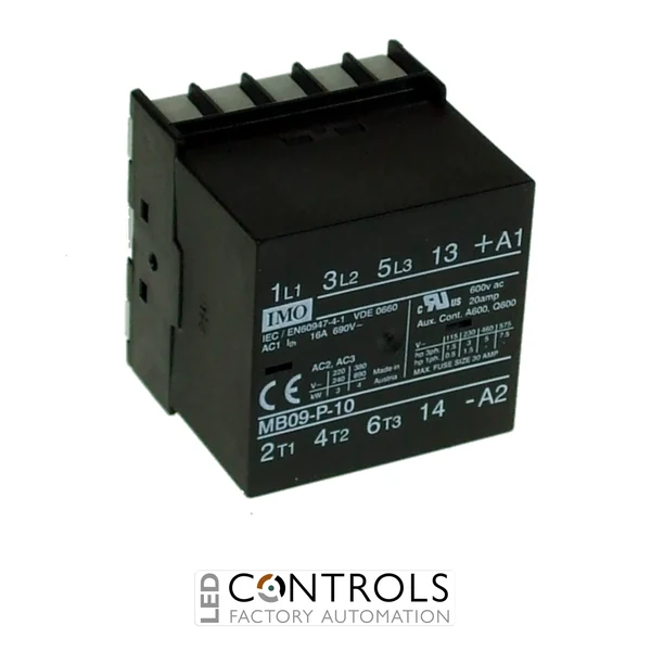imo mb09-p-1024ac mini contactor 3 pole n/o 4kw 9a ac3, 1 n/o aux, pcb mount, 24vac