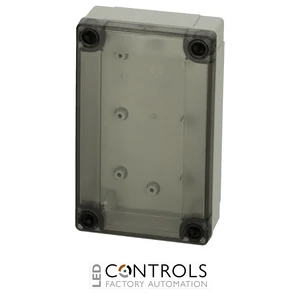 6012901 Fibox PC 100/35 LT Enclosure, Polycarbonate Low base, smoked transparent cover
