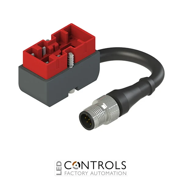 VN CP11DM0.2 Pizzato Technopolymer connector with cable and M12 connector, cable length 0.2 m, 1NO+1NC