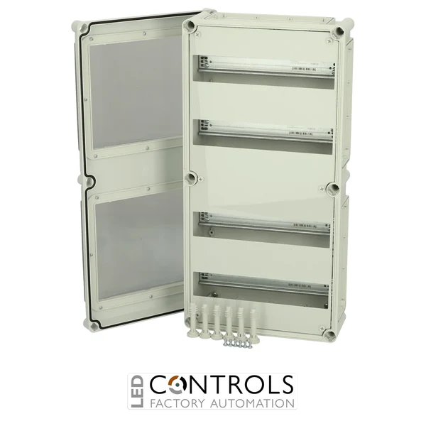 2550022 Fibox THL24-2 Modular component enclosure, grey screw cover with two inspection windows, 4x13 modules