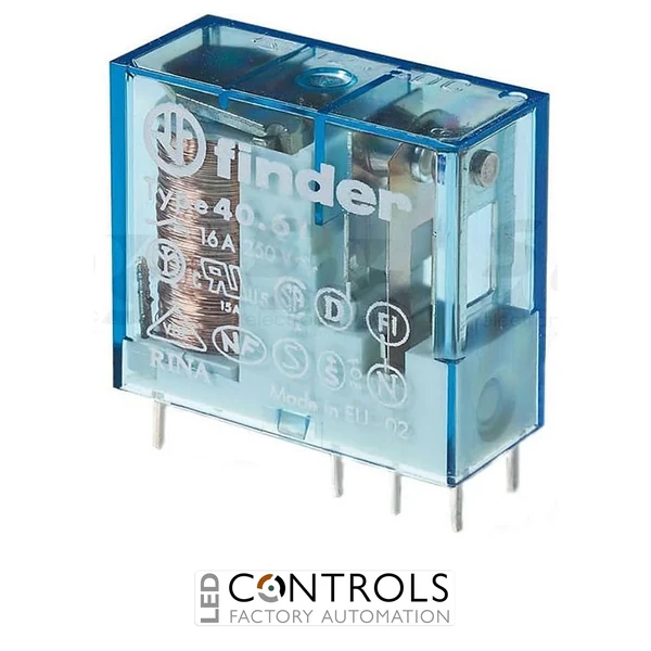40.61.9.009.0000 Finder Miniature PCB relay 1pole 16A DC 9V
